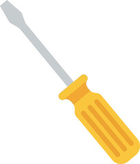 Fototapeta premium Isolated vector illustration of a yellow handled screwdriver tool on black backdrop