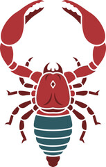 Stylized Scorpion Illustration with Bold Claws on Dark Backdrop for Astrological Themes