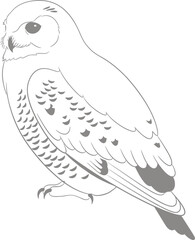 Fototapeta premium Abstract owl vector illustration displaying a nocturnal bird in minimalist design for art projects