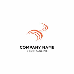 Obraz premium Dynamic abstract logo design with flowing orange and brown lines representing motion and progress.