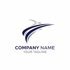 Elegant logo design featuring dynamic swooshes and company branding for professional use.