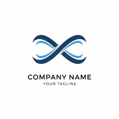 Abstract infinity wave symbol logo design template.