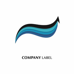 Abstract Wave Arrow Logo Design for Company Label.