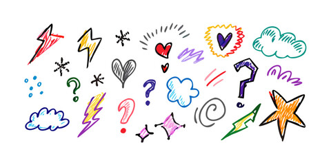 Hand Drawn Doodle Elements With Transparent Background 6