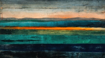 Abstract textured horizontal stripes with orange accent and grunge paint effect