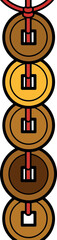 String of Chinese Coins for Good Luck and Prosperity.