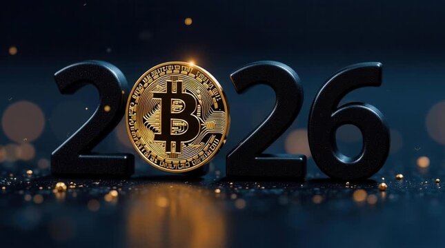 black numbers 2026 bitcoin icon instead of 0	