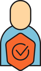 Obraz premium User and Verified Shield Icon 
