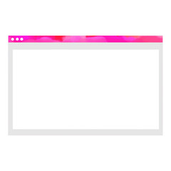 Browser window template with an abstract vibrant pink and magenta watercolor header, a modern user interface graphic design element