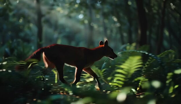 Dhole Running Forest Wild Dog, Asian Wildlife, Nature Scene