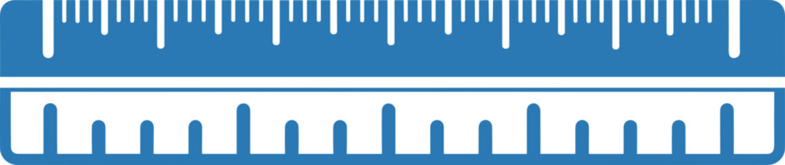 Blue and White Dual Scale Ruler Illustration for Precise Measurement and Design Application