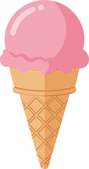 Delightful treat: a cartoon ice cream cone evoking summer joy and tasty satisfaction