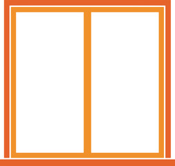 Minimalist presentation of a sleek window design with bold orange framing and negative space