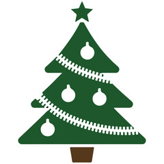 Festive christmas tree adorned Vector