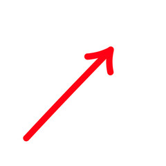 Red arrow pointing diagonally up and right, symbolizing growth, progress, and success, vector graphic element
