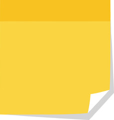 Simple Yellow Sticky Note with Folded Corner for Reminders and Important Information