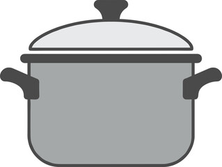 Simple illustration of a cooking pot with lid, ideal for recipe illustrations or culinary designs