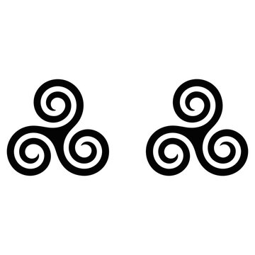 Three triskelion symbols arranged symmetrically Vector