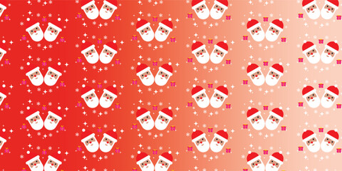 Festive Christmas Seamless Background Design. Holiday Cartoon Santa Repeating Pattern Design. Christmas Celebration Pattern with Santa Icons.