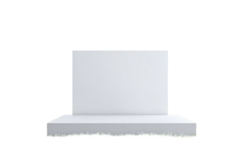 Clean white stage with backdrop for presentation, isolated on transparent background