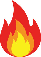 Vibrant flame illustration showcasing shades of red, orange and yellow in a dark backdrop