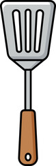 A minimalist illustration of a slotted spatula, perfect for culinary designs and kitchen-themed