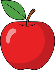 A Vibrant Cartoon Apple Image Showcasing Simplicity and Bold Colors Illustration