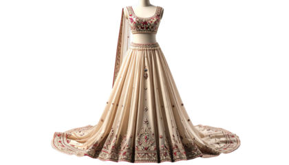 Royal Red Bridal Ensemble on Elegant Display Form