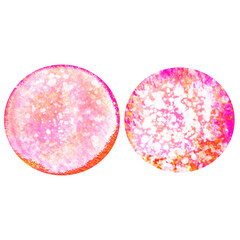 Vibrant magenta and orange abstract spheres depicting energetic celestial surfaces with complex thermal activity data.