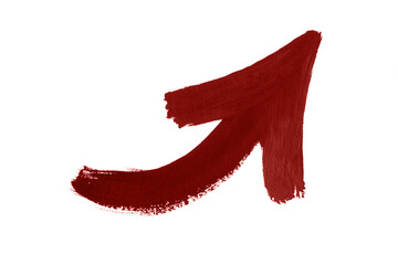 Watercolor arrow red on a white background