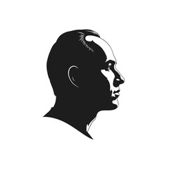 Silhouette Minimalist Portrait of a Man in Profile Artistic Illustration