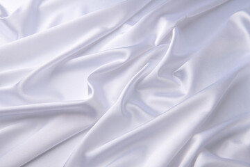 close up of white silk textured cloth background