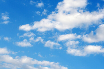 Blue sky with white clouds.