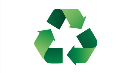 Obraz premium Símbolo de reciclagem em verde representando sustentabilidade, reaproveitamento de materiais e consciência ambiental, ideal para campanhas ecológicas e educação ambiental