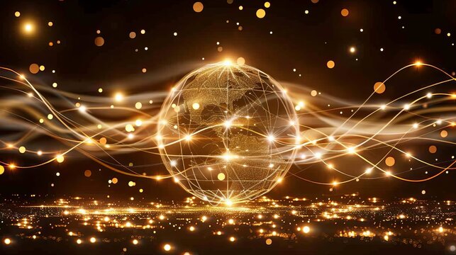 Visualizing global economic growth  upward arrows and glowing earth for 2026 chinese new year fairs