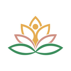 modern yoga logo design lotus theme