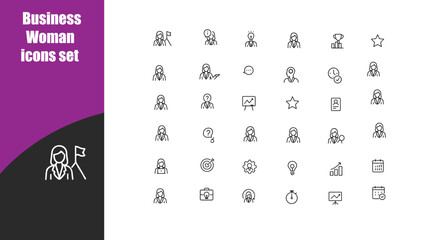 Business Woman icons set