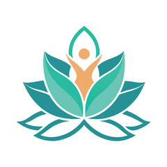 modern yoga logo design lotus theme