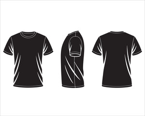 Minimalist black shirt mockup vector for clothing branding and print previews