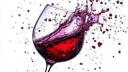 Fototapeta premium Dramatic wine glass shot featuring dynamic liquid motion.