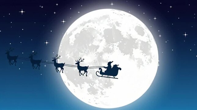 Santas Sleigh Ride - A Christmas Eve Adventure Under the Moon.
