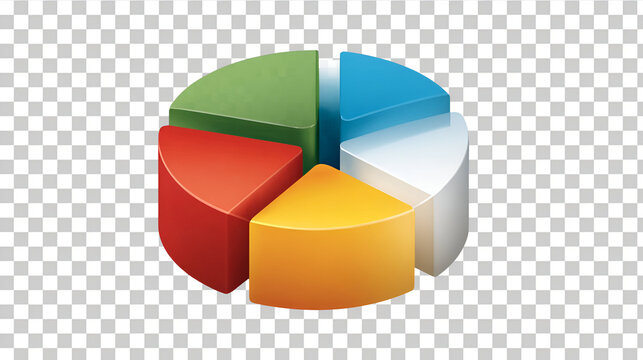Colorful 3D pie chart showing modern data analysis - Powered by Adobe