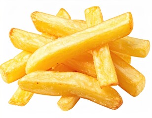 Pile of golden, thick-cut fries