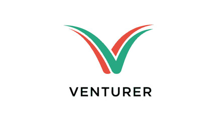 Minimalist Venture V Monogram Logo Design