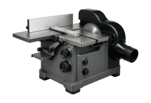 Versatile combo machine featuring a dust collection system for tidy woodworking.