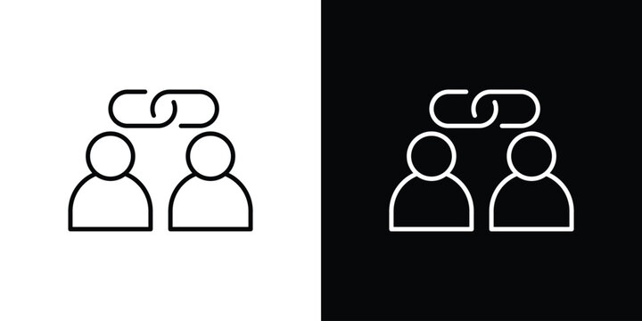 Affiliate link icon. Black illustration isolated for graphic and web design.