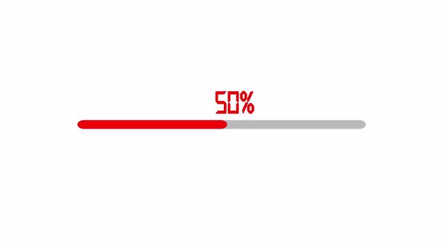 Loading bar and percentage Futuristic progress loading bar 0-100 percent. Colorful Loading Progress Bar Animation. Abstract loading icon animation.