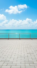 Obraz premium Beautiful seascape with turquoise water from a tiled platform view