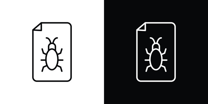 Bug report icon. Black illustration isolated for graphic and web design.