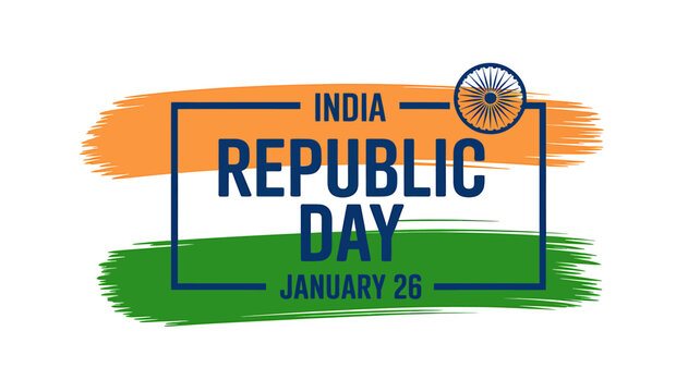 India republic day january 26 national holiday celebration design.